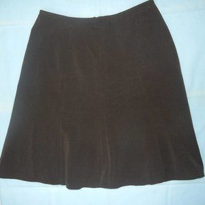 Vintage 1980-1990's HeadsUp Wmn Sz 12 Fit and Flare Dark Brown Skirt Mid Rise